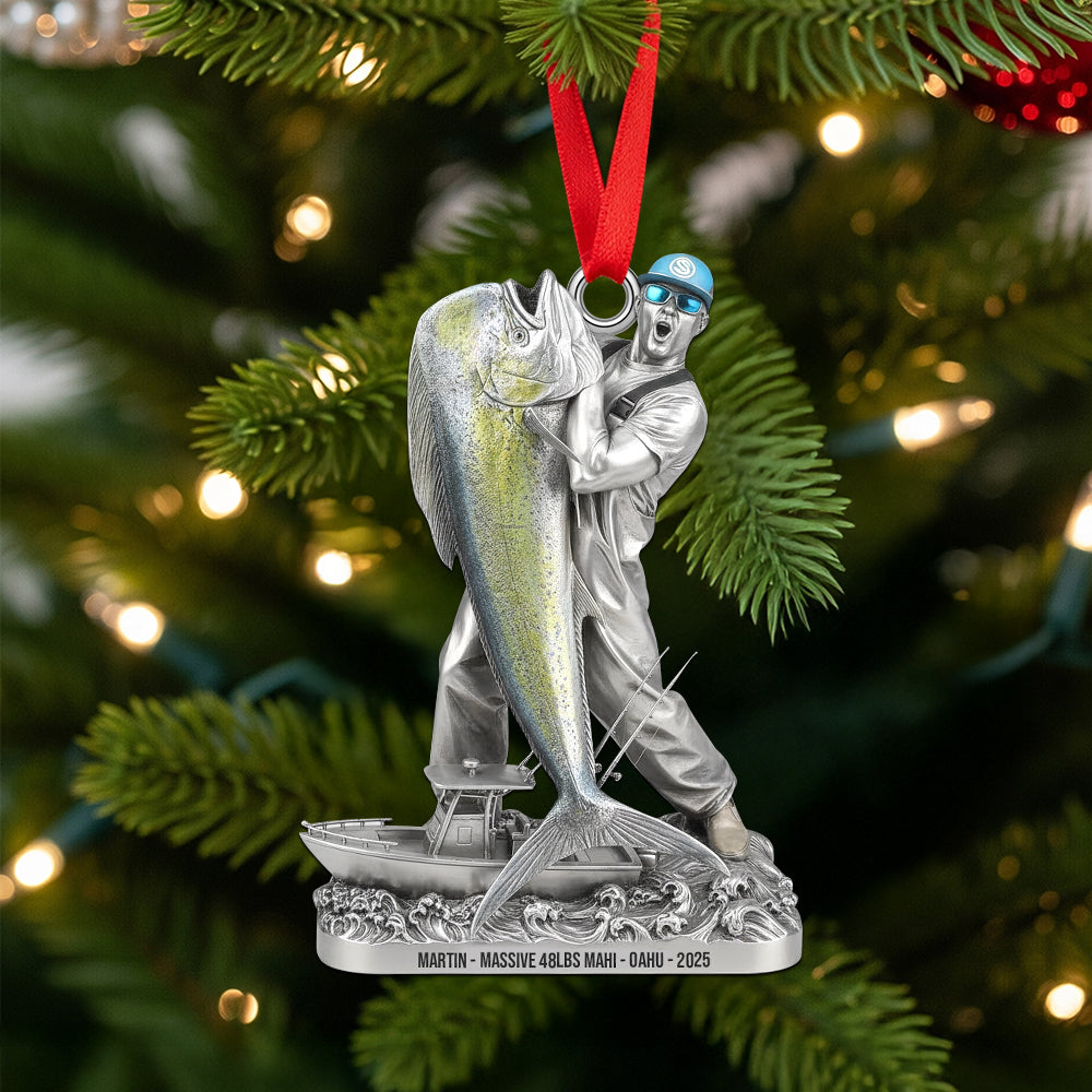 Fishing Trophy Moment Acrylic Ornament, Personalized Christmas Gifts 02qhtn040925
