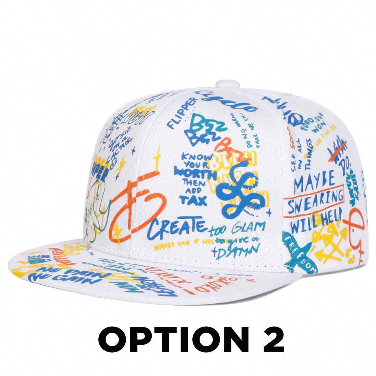 Men's 88 Colorful Graffiti Hip Hop Snapback Mesh Cap