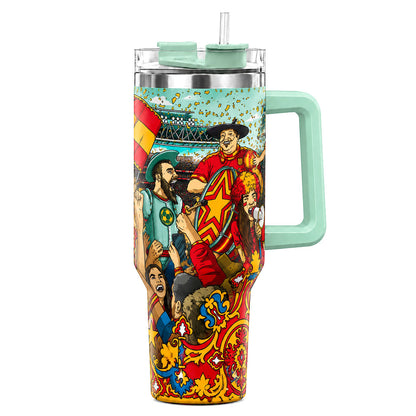 Spain Soccer Fan 40oz Tumbler with Handle