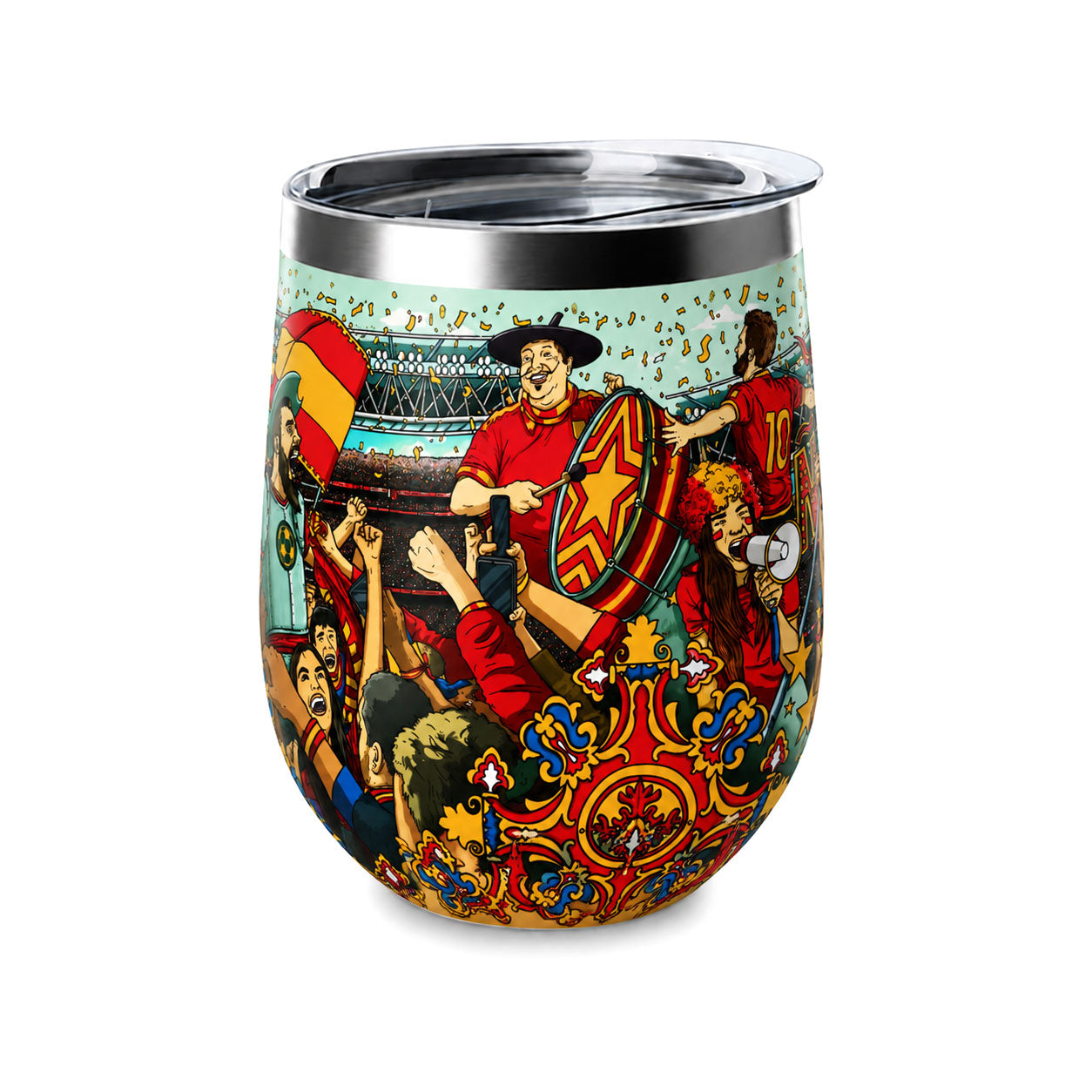 Spain Football Fans Insulated Wine Tumbler