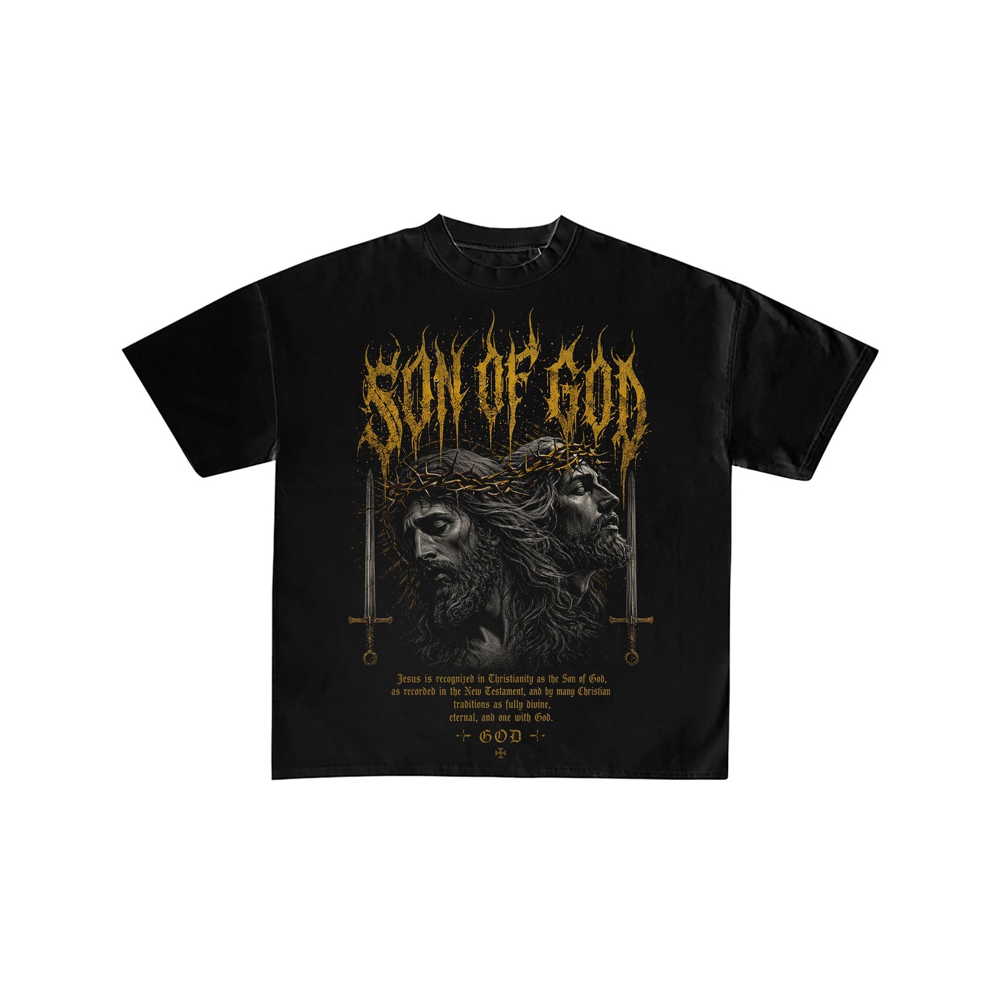 Son of God Gothic Jesus Oversized Black T-Shirt