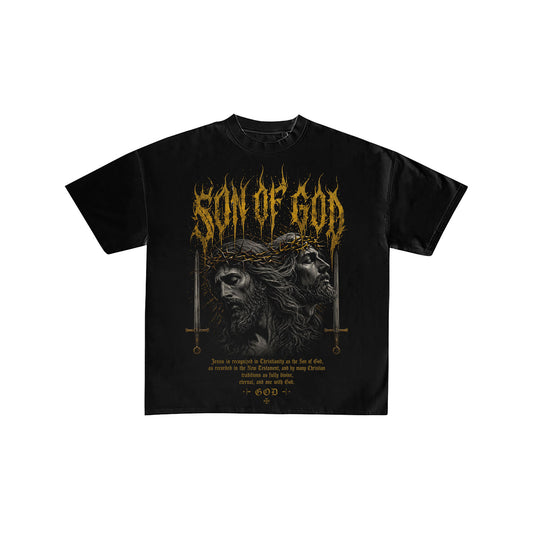 Son of God Gothic Jesus Oversized Black T-Shirt