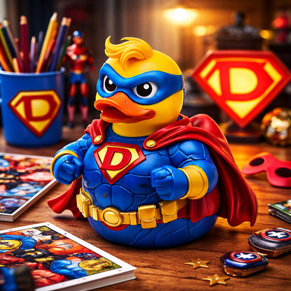 Superhero Captain Rubber Duck Collectible Toy