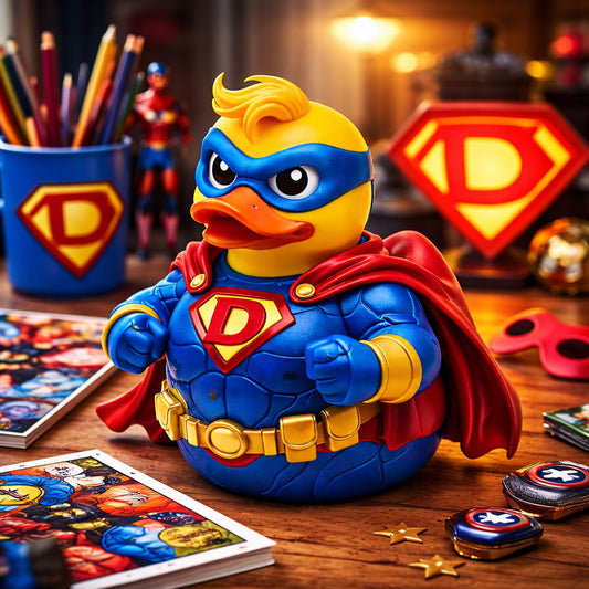 Superhero Captain Rubber Duck Collectible Toy