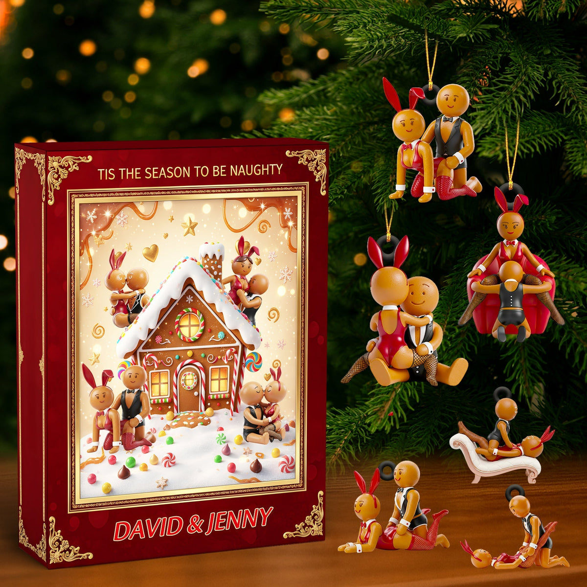 Gingerbread Couple Christmas Advent Calendar Blind Box Personalized Gifts For Couple 03OHDT161025