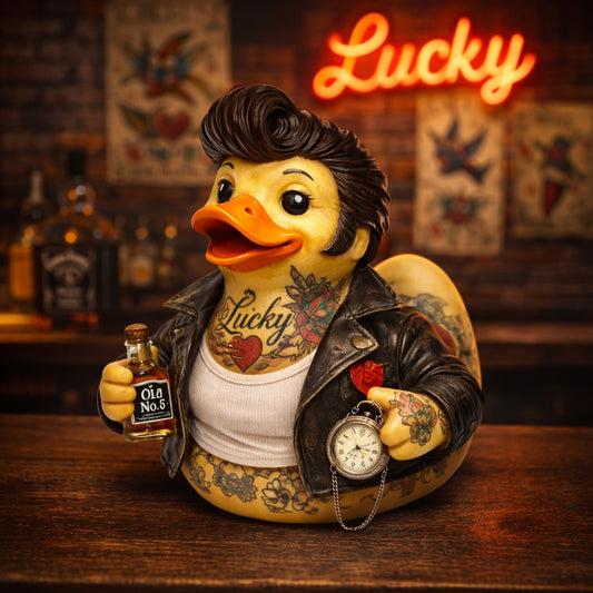 Rockabilly Greaser Rubber Duck Collectible