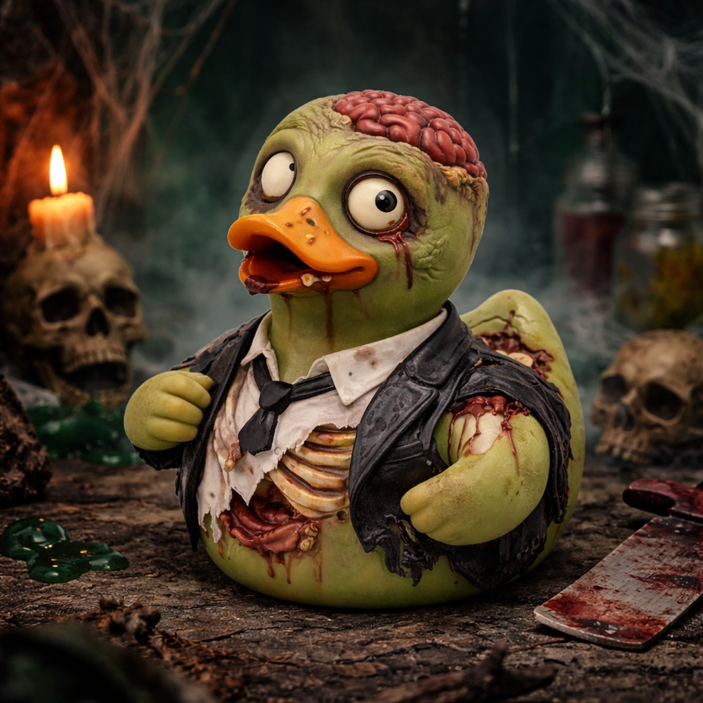 Zombie Business Man Rubber Duck Horror Collectible