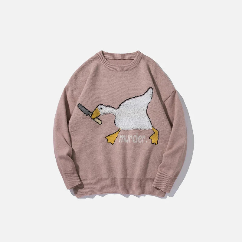 Murder Goose Print Sweater