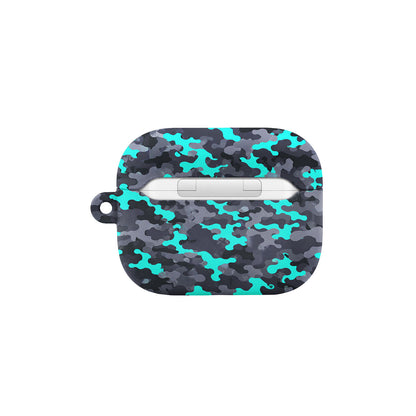 Teal and Grey Camo AirPods Case Cover