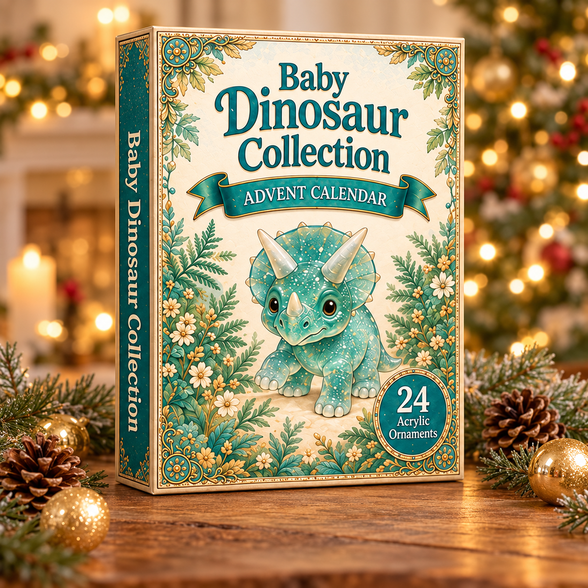 Acrylic Crystal Baby Dinosaur Advent Calendar 2026 - 24-Day Festive Countdown, Acrylic Charms Blind Box - Gift For Dinosaur Lovers