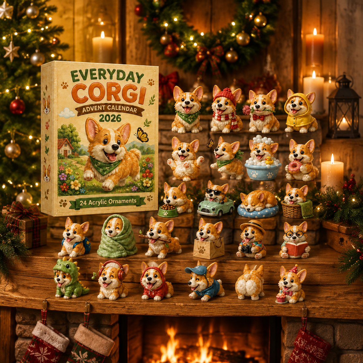 Everyday Corgi Advent Calendar 2026 - 24-Day Festive Countdown, Blind Box - Gift For Corgi Lovers