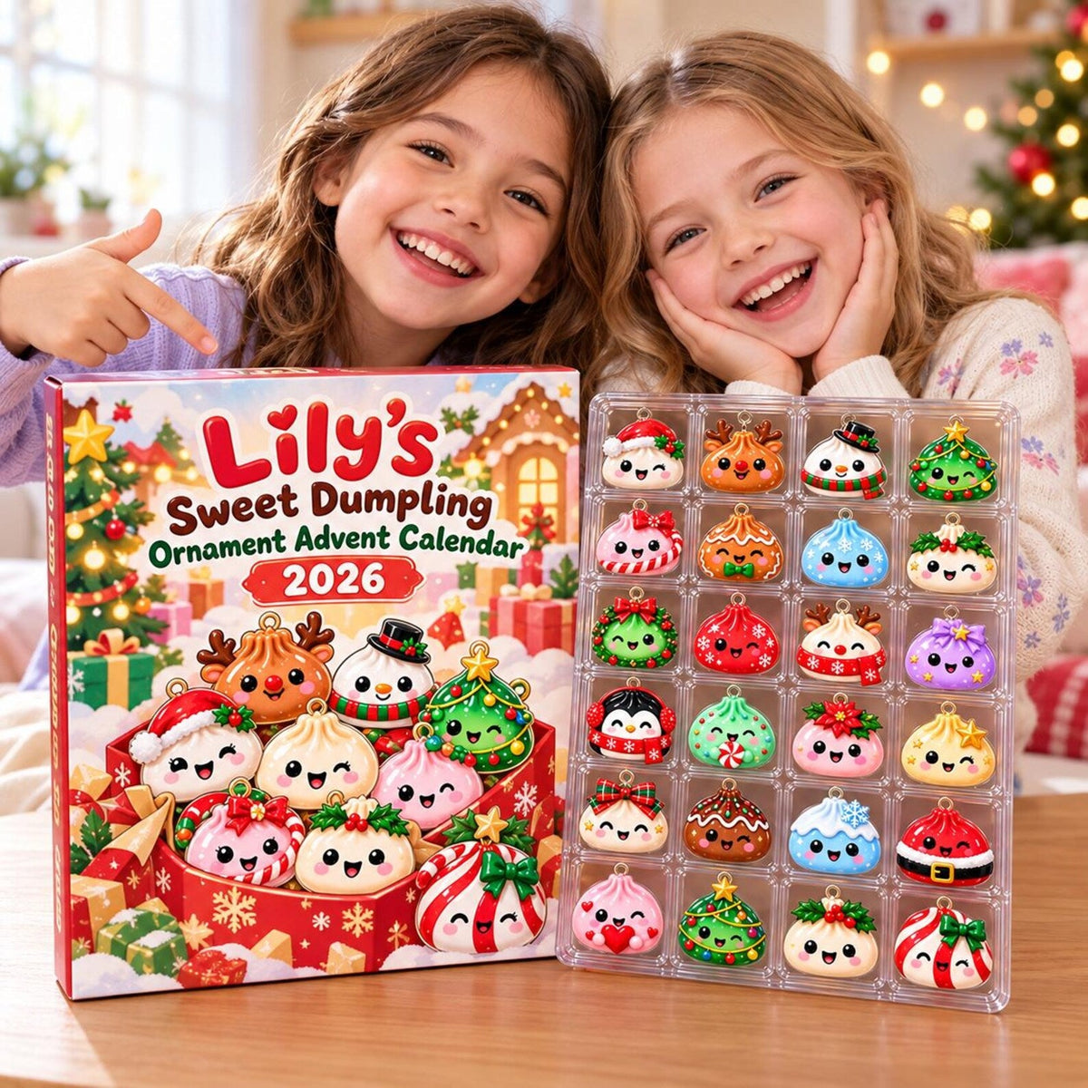 Christmas Dumpling Advent Calendar 2026, 24 Custom Dumpling Charms, Family Countdown Calendar, Kids Holiday Gift, Blind Box Xmas Gift John