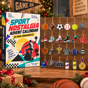 Sports Nostalgia Advent Calendar – 24 Mini Acrylic Sports Ornaments, Retro Christmas Countdown Gift For Sports Fans