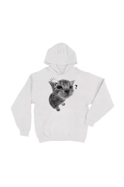 Cat and Dog Graphic Heavyweight Pullover Hoodie