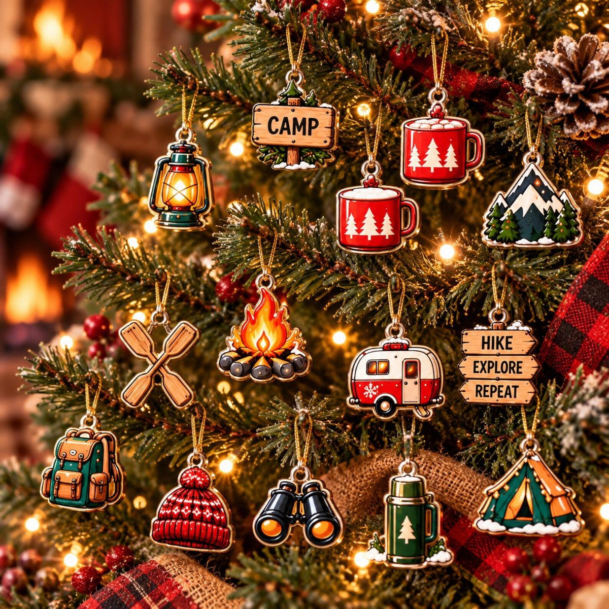 Camping Advent Calendar 2026, Christmas Countdown Gift, Outdoor Adventure Decor, Camping Lover Gift, Camper Christmas Ornament Set