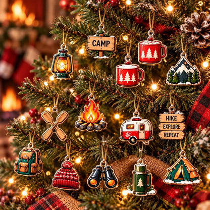 Camping Advent Calendar 2026, Christmas Countdown Gift, Outdoor Adventure Decor, Camping Lover Gift, Camper Christmas Ornament Set