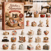Memory Sewing Advent Calendar 2026 - 24-Day Festive Countdown, Acrylic Charms Blind Box - Gift For Sewing Lovers
