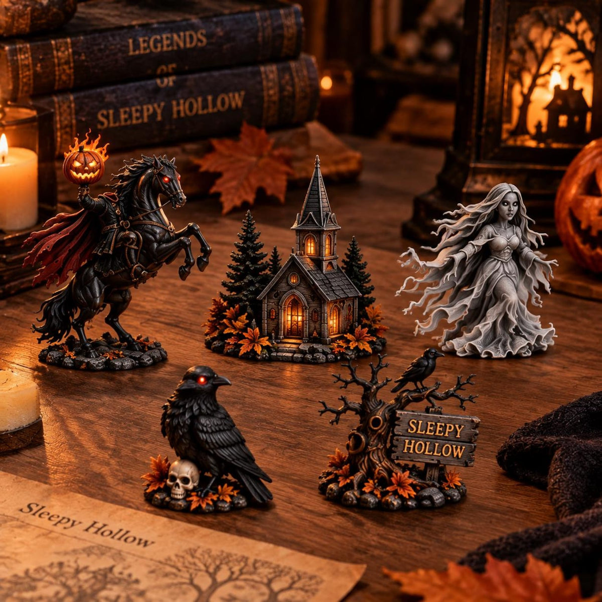 Personalized Halloween Advent Calendar, Custom Name Sleepy Hollow Countdown Box, 24 Nights of Terror, Headless Horseman Spooky Gift