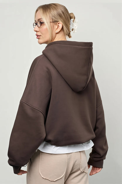 Drawstring Waist Pullover Hoodie