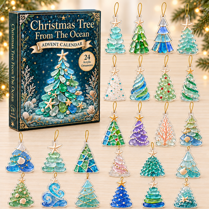 Christmas Tree From The Ocean Advent Calendar 2026 - 24-Day Festive Countdown, Acrylic Charms Blind Box - Gift For Christmas