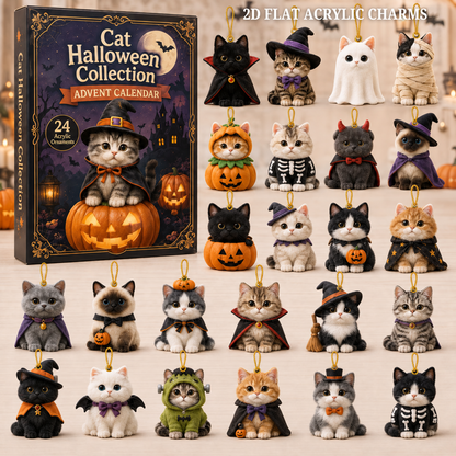 Halloween Cat Advent Calendar 2026 - 24-Day Festive Countdown, Acrylic Charms Blind Box - Gift For Halloween Lovers