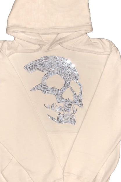 Rhinestone Skull Pullover Hoodie