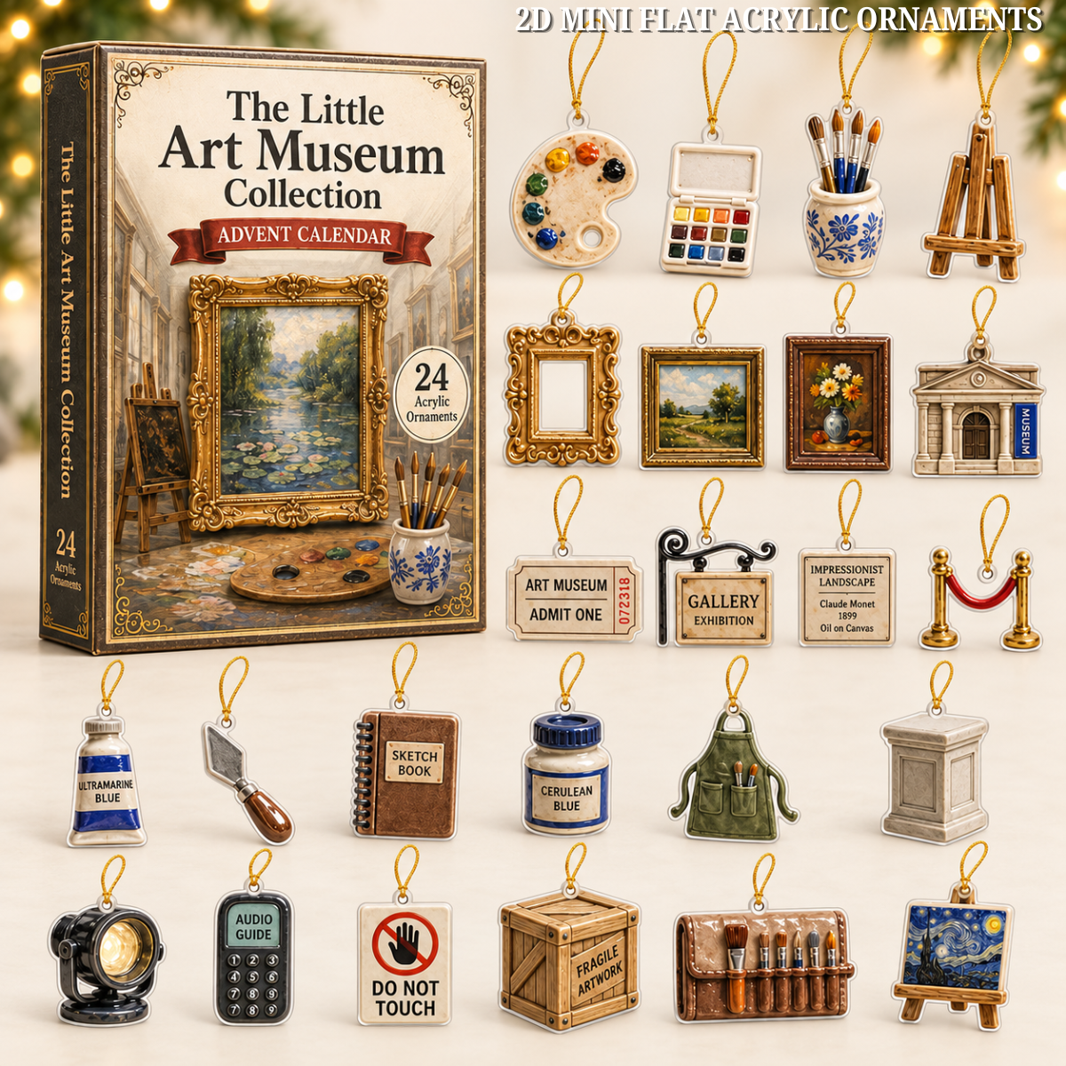 Art Museum Advent Calendar 2026 - 24-Day Festive Countdown, Acrylic Charms Blind Box - Gift For Art Lovers