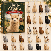 Fluffy Alpaca Advent Calendar 2026 - 24-Day Festive Countdown, Acrylic Charms Blind Box - Gift For Farm Lovers