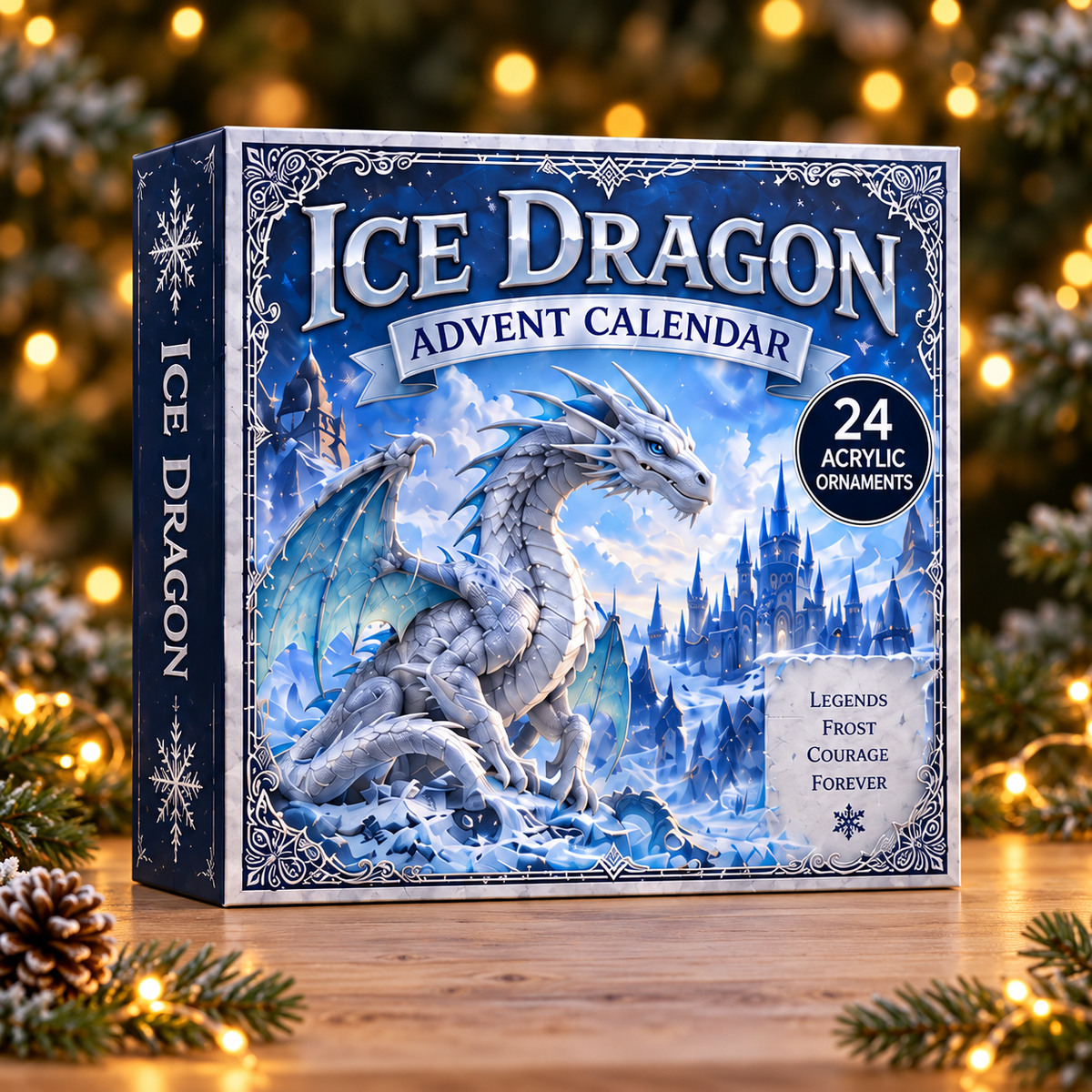 Ice Dragon Advent Calendar 2026 - 24-Day Festive Countdown, Acrylic Charms Blind Box - Gift For Dragon Lovers