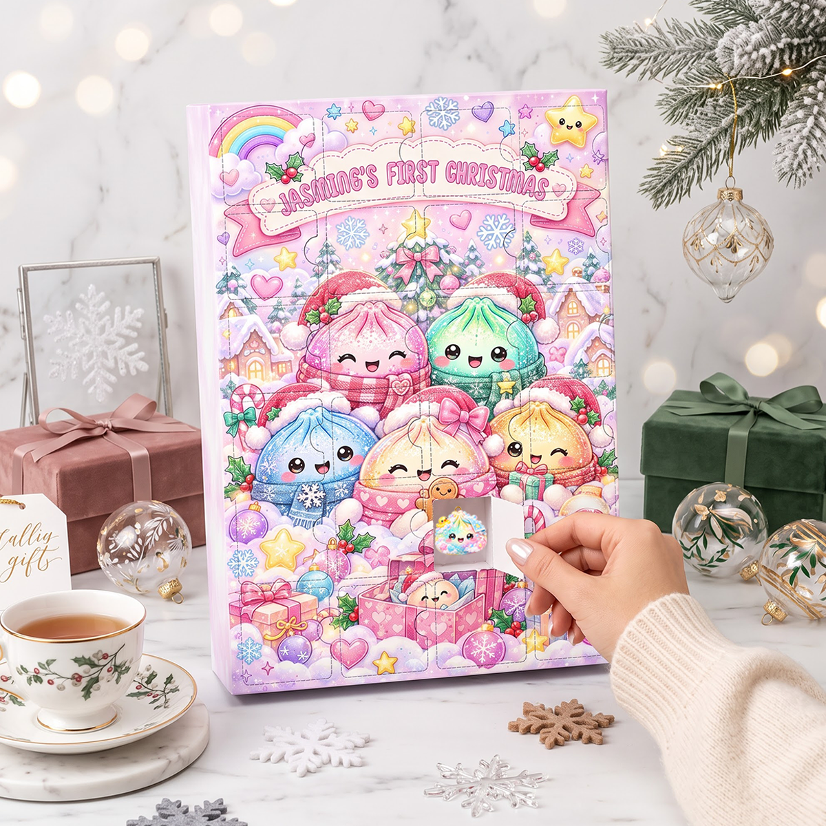 Dumpling First Christmas Advent Calendar 2026 - 24 Day Spirits Countdown, Acrylic Charms Blind Box - Gift For Family
