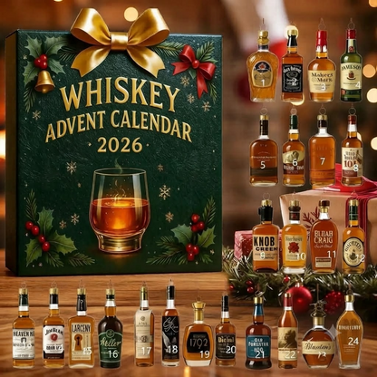 24 Mini Bottles of Fine Whiskey, Premium Spirit Collection, Christmas Gift for Whiskey Enthusiasts/Family