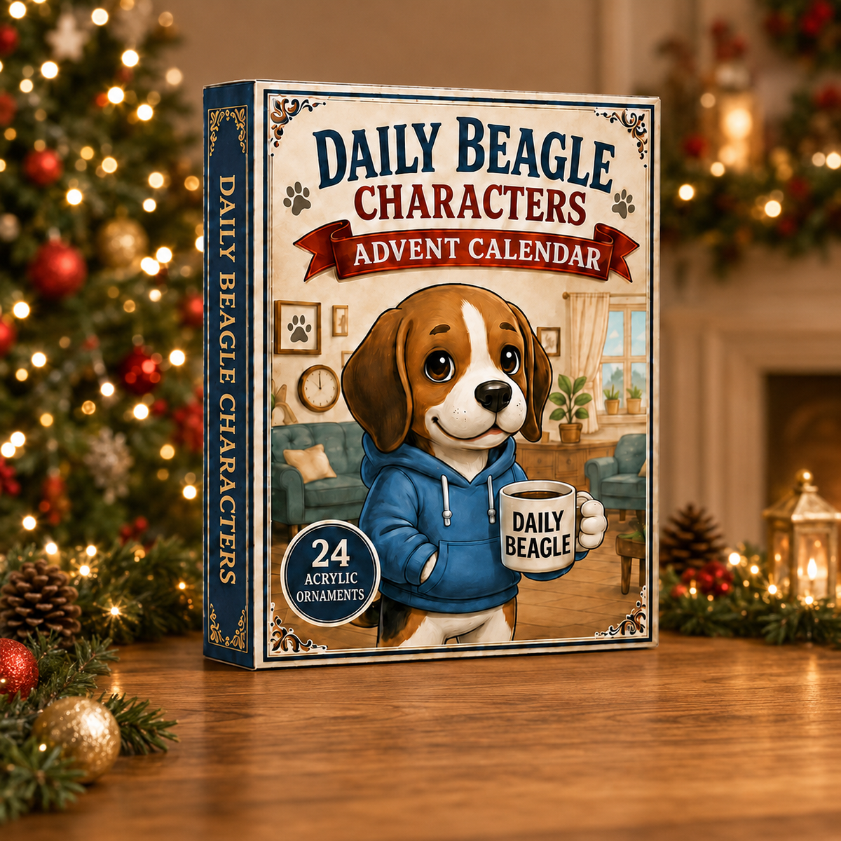 Daily Beagle Advent Calendar 2026 - 24-Day Festive Countdown, Acrylic Charms Blind Box - Gift For Dogs Lovers