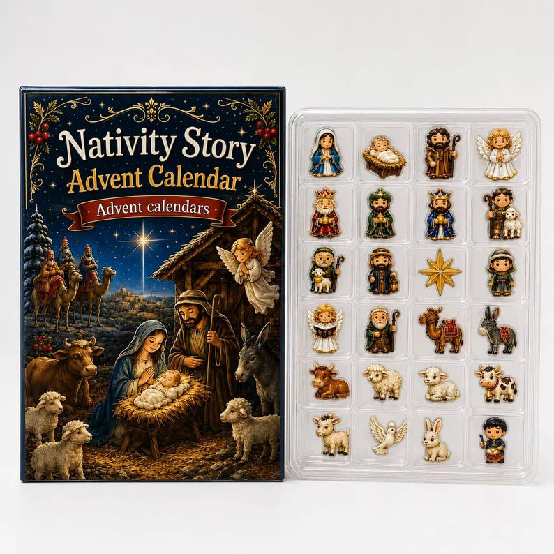 Nativity Story Advent Calendar: 20 Resin Charms Christmas Countdown Blind Box