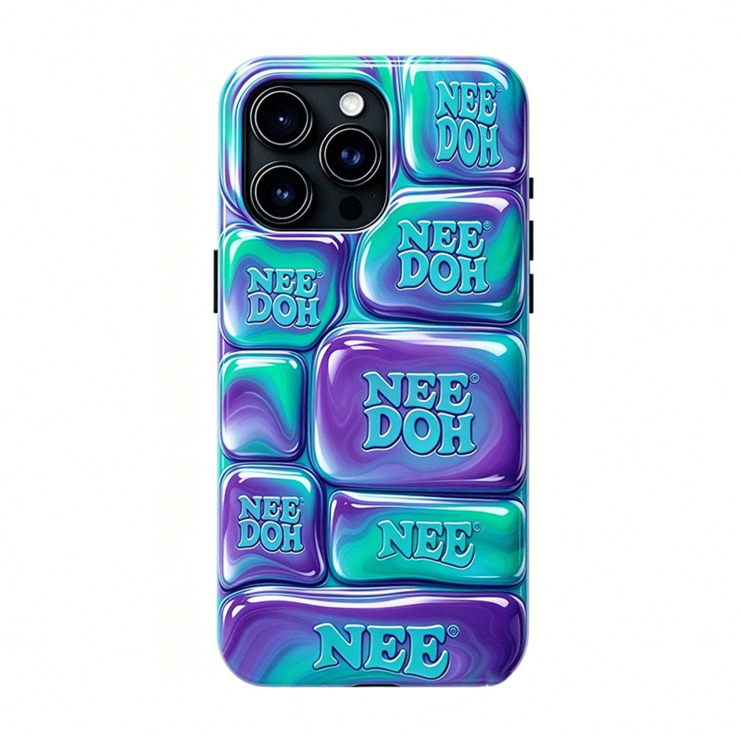 Nee Doh 3D Blue Purple Marble Puffy Phone Case