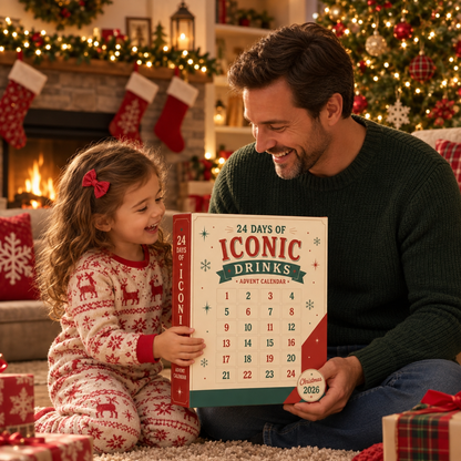 Iconic Drinks Advent Calendar 2026 – 24 Day Christmas Countdown, Retro American Drink Ornament Gift for Kids, Teens & Adults
