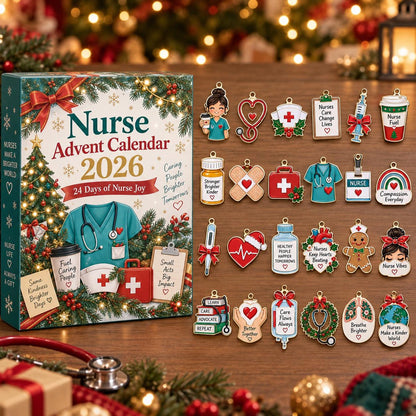 Nurse Advent Calendar 2026, 24 Day Acrylic Ornament Christmas Countdown, Nursing Student Gift
