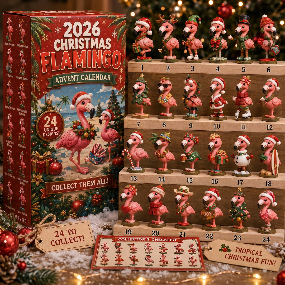 2026 Christmas Flamingo Advent Calendar - Every Day Bring New Suprises