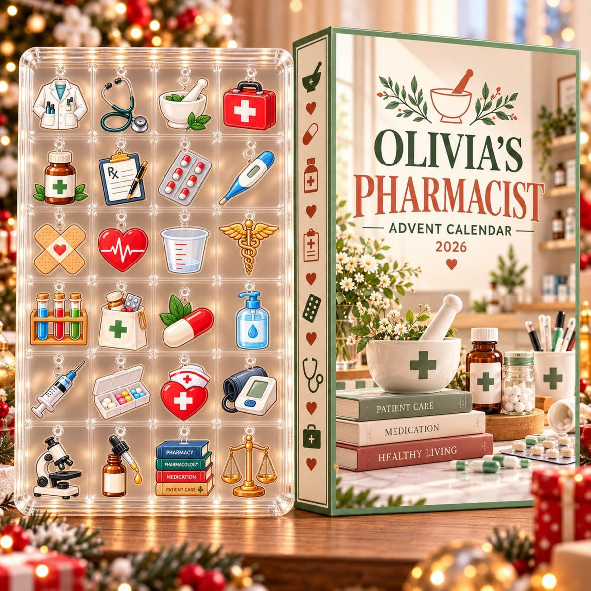 Pharmacist Advent Calendar 2026, Medical Christmas Countdown, 24 Healthcare Charms (Blind Box)