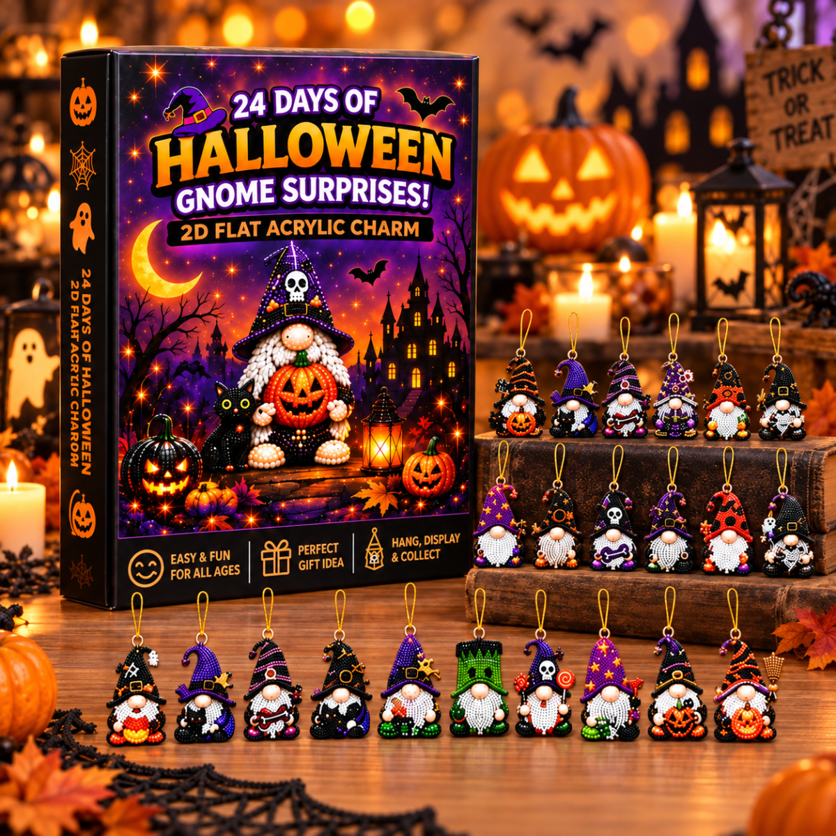 2026 Halloween Gnome Advent Calendar – 24 Days of Spooky Surprises, Cute Gnome Countdown with Halloween Treats, Fun Holiday Decor & Gift for Gnome Lovers
