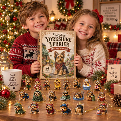 Yorkshire Terrier Advent Calendar, 24 Acrylic Ornaments, Christmas Tree Decoration (Digital Download)