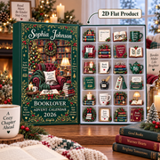 Personalized Book Lover Advent Calendar, Christmas Ornament Set, 24 Day Reading Countdown, Cozy Library Decor, Gift 2026 for Bookworms Gift