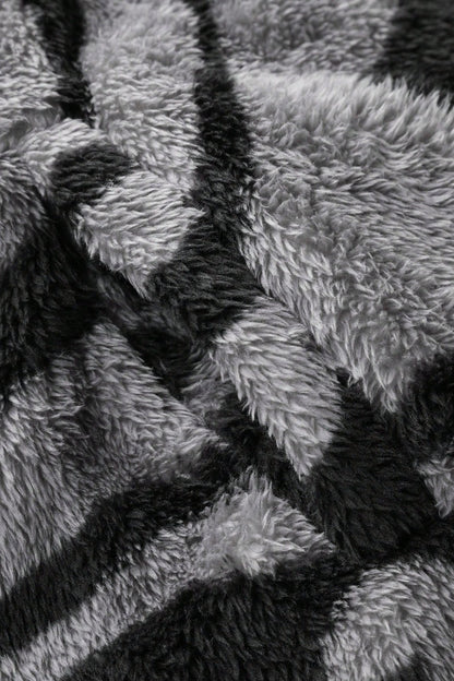 Contrast Panel Zip Hoodie