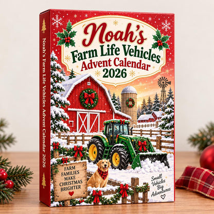 Farm Vehicle Advent Calendar 2026, Tractors and Trucks, Christmas Countdown Gift, 24 Day Motorsport Christmas Countdown