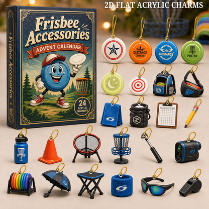 Frisbee Accessories Advent Calendar 2026 - 24-Day Festive Countdown, Acrylic Charms Blind Box - Gift For Frisbee Lovers