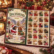 2D Dachshund Advent Calendar 2026,Christmas Weenie Dog Ornaments Countdown,24 Days of Xmas Surprises Gift Box,Dog Lover Gift,Holiday Decor