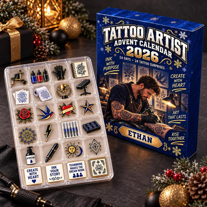 Personalized Tattoo Artist Advent Calendar: Custom Name 24 Day Blind Box