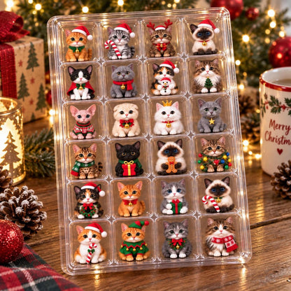 Personalized Cat Advent Calendar: Custom Meowy Christmas Countdown, Kitten Blind Box