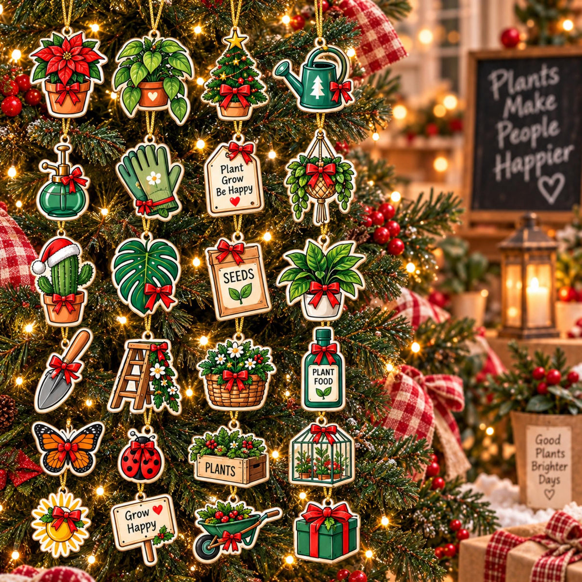 Custom Plant Shop Advent Calendar: Personalized Name, 24-Day Countdown (Acrylic or Wood)