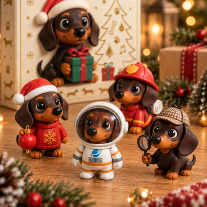 3D Dachshund Advent Calendar 2026 24 Day Christmas Countdown Wiener Dog Figurines Holiday Gift