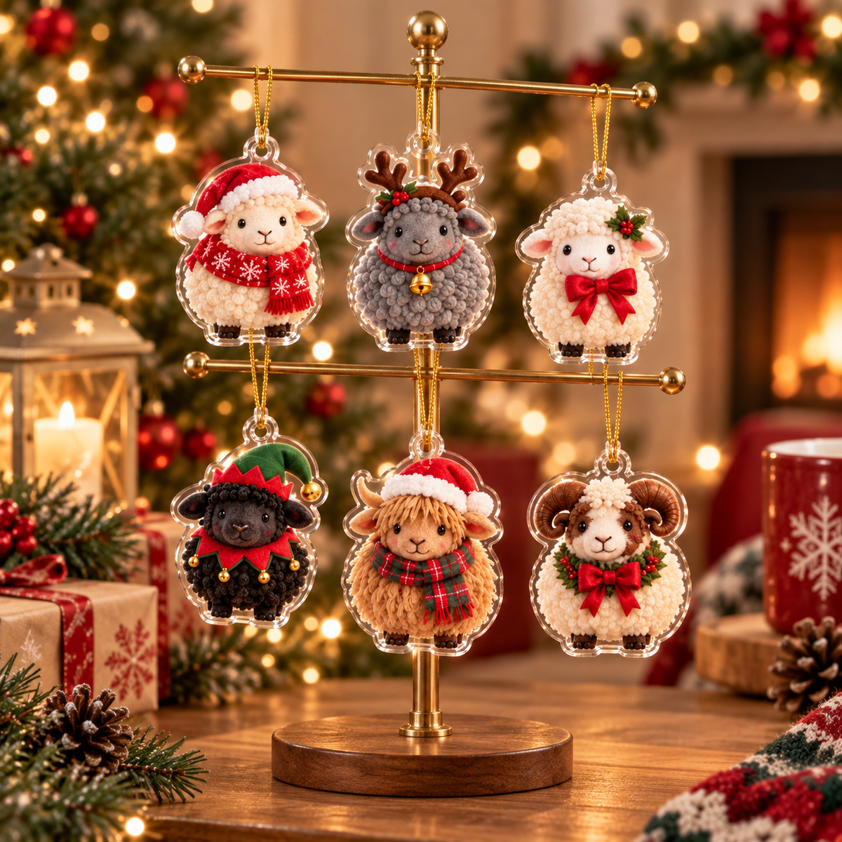 Sheep Advent Calendar 2026, 24 Acrylic Christmas Ornaments, Cute Holiday Countdown, Farm Animal Keepsake Set, Kids Christmas Gift, GIFT 2026